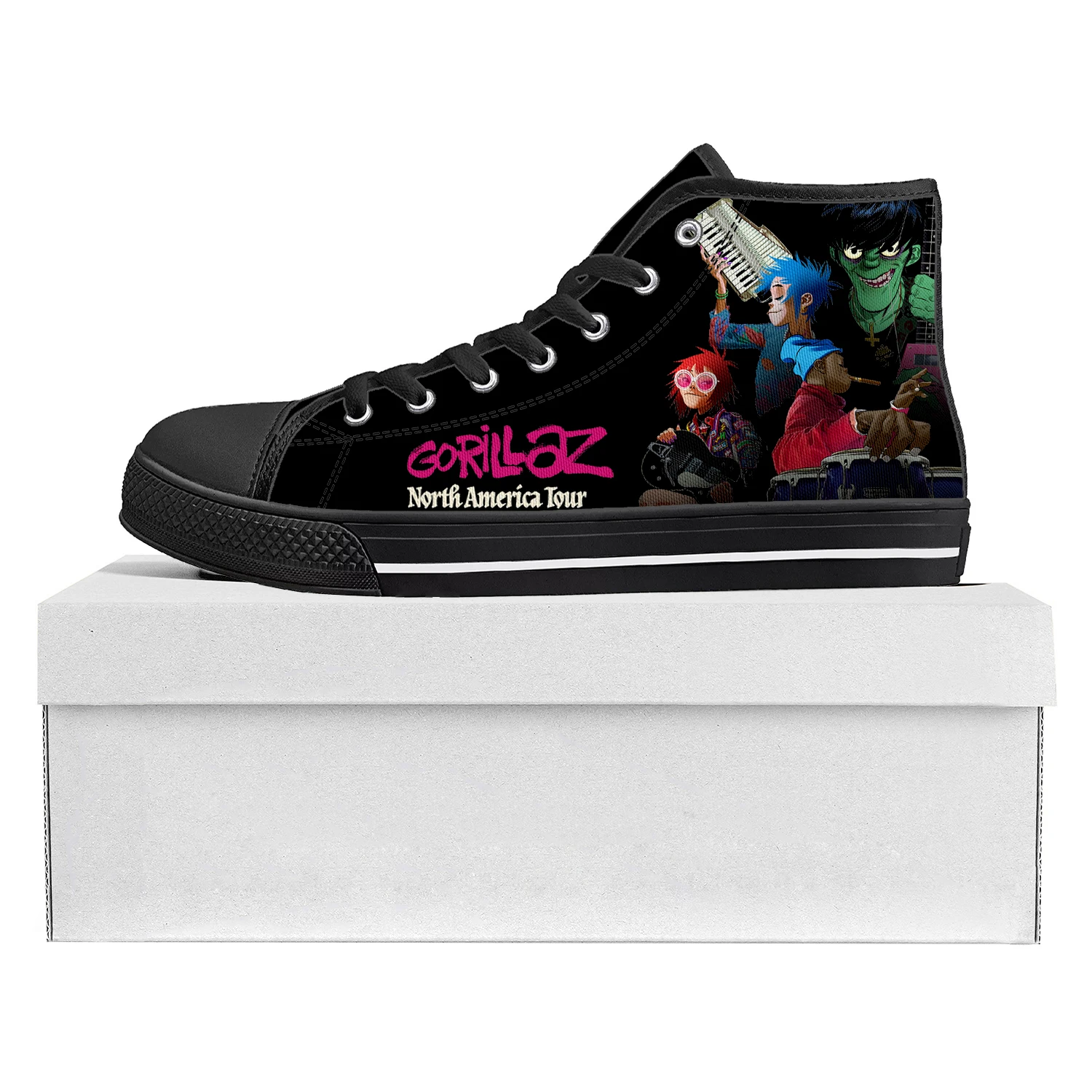 

Gorillaz Virtual Rock Band Fashion High Top High Quality Sneakers Mens Womens Teenager Canvas Sneaker Couple Shoes Custom Shoe