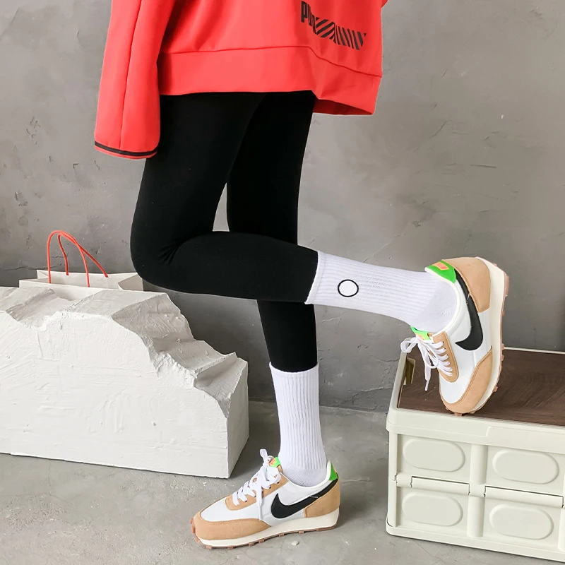 3 Pairs/Box Smile Geometry Stockings Cotton Harajuku Solid color Soft Triangle Sports Funny Long Gift for Men Women Socks Pack