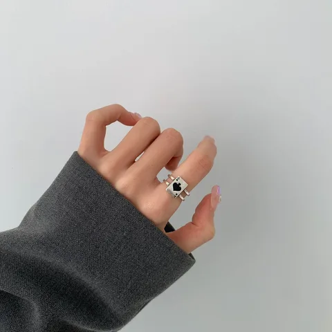 Женское кольцо в стиле ретро WEIYUE S925 из стерлингового серебра с геометрическим рисунком в виде покера