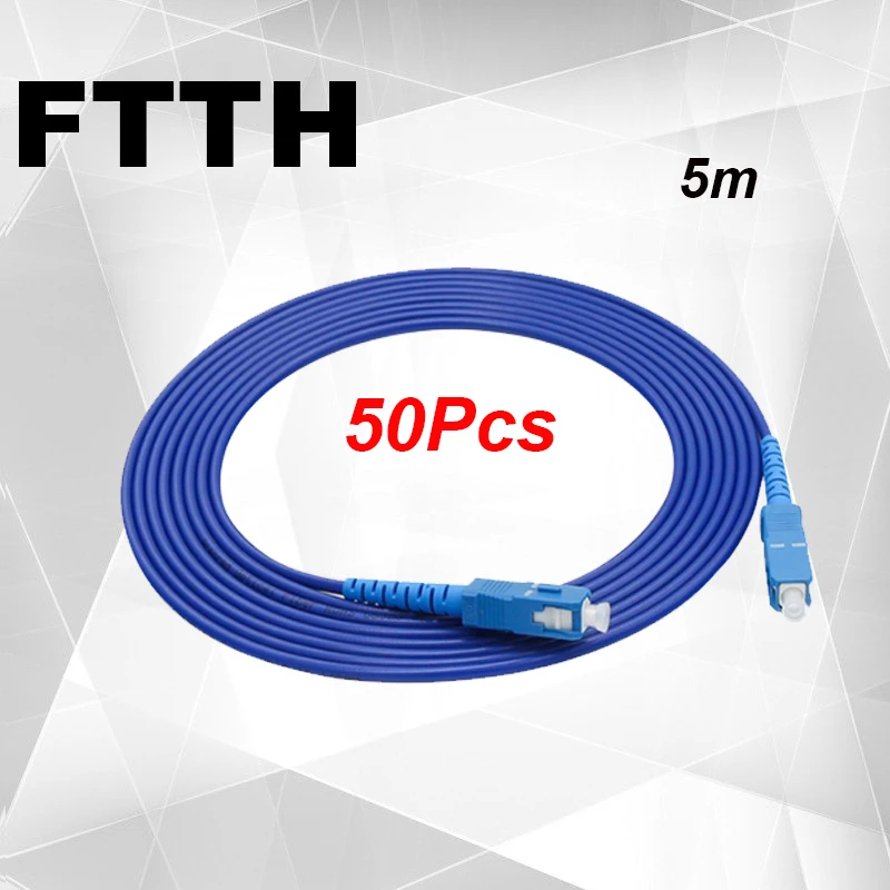 

FASO 50Pcs/Bag SC-SC UPC 5m Simplex Core 3.0mm Single Mode G652D Armored Fiber Optic Patch Cord With Blue LSZH Jacket