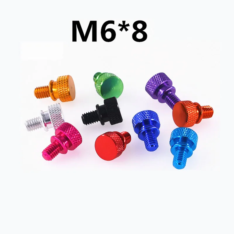 

5Pcs M6 Aluminum Step Thumb Screw Computer Case Screw Knurled Hand Screws Anodized 10 Colors