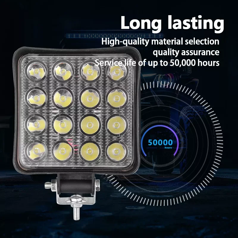 

AUTO PARTS 4Pcs/Lot 6000K Car Light 48W LED Offroad Work Light Bar 4X4 Headlight Tractor Spotlights For SUV ATV Motorcycle Truck