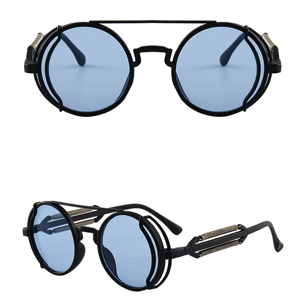 

Retro Round Metal Sunglasses Steampunk Men Women Sun Glasses Steam Punk Shades Stylish Circle Eyeglasses Brand Designer UV400