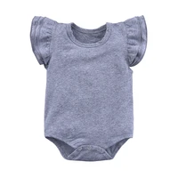 new born baby girl boy romper summer casual solid ruffled bodysuits for infants cotton short sleeve kids clothes girls costumes