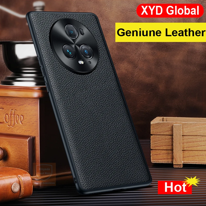 

Geniune Leather Phone Case For Huawei Honor Magic5 Pro Magic 5 Cowhide Bumper Cover For Honor Magic 5 Pro Ultimate Case Coque
