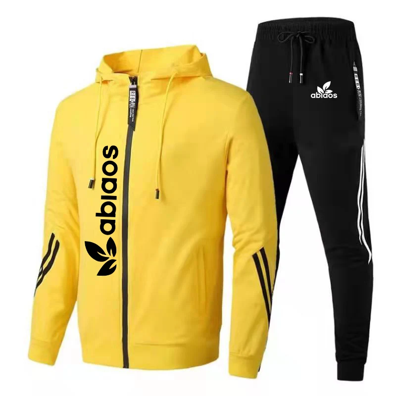 Men's Hoodie Jacket Tracksuit Warm Zipper Jackets + Sweatpants Sportswear Two Piece Set Jogging Casual Coats Suits Male Clothing