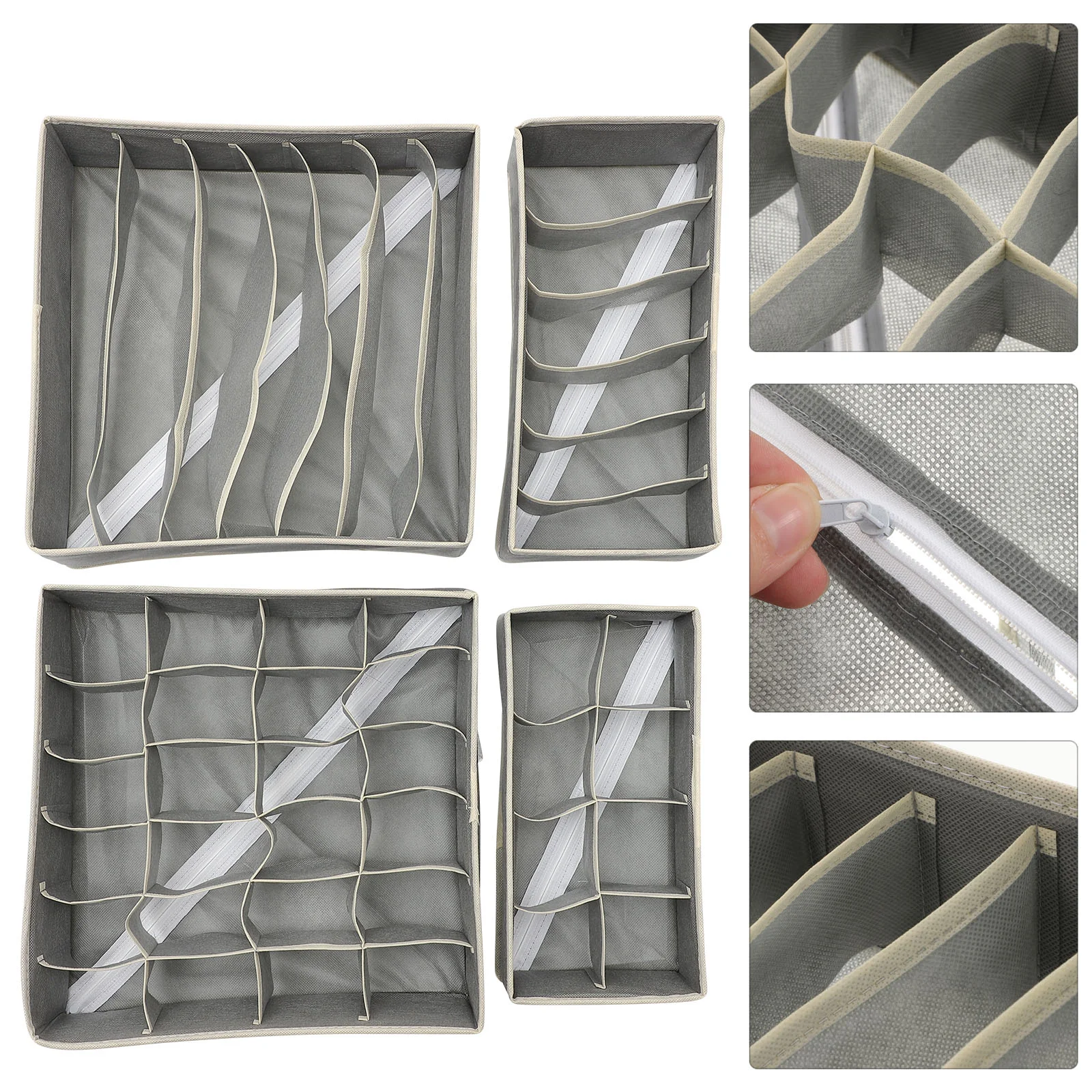 

4pcs Bras Organizer Multigrid Sock Organizer Closet Drawer Organizer Box