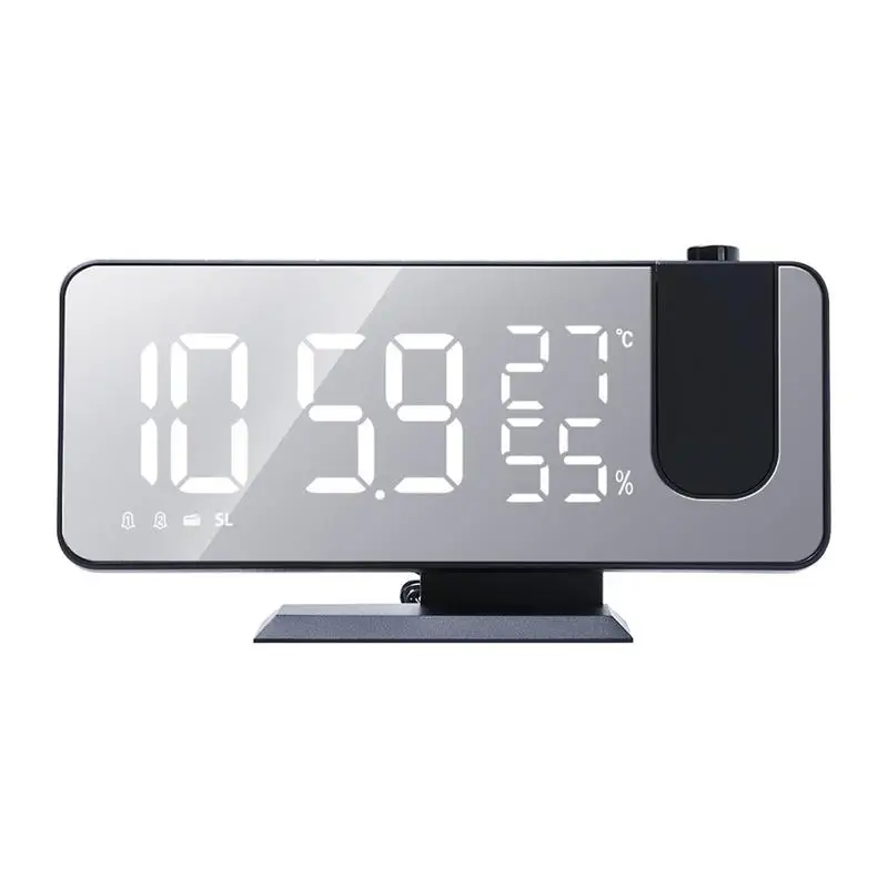 

LED Projection Alarm Clock Electronic Weather Humidity Radio LED Display Multi-Function Projector Clock Household Alarm