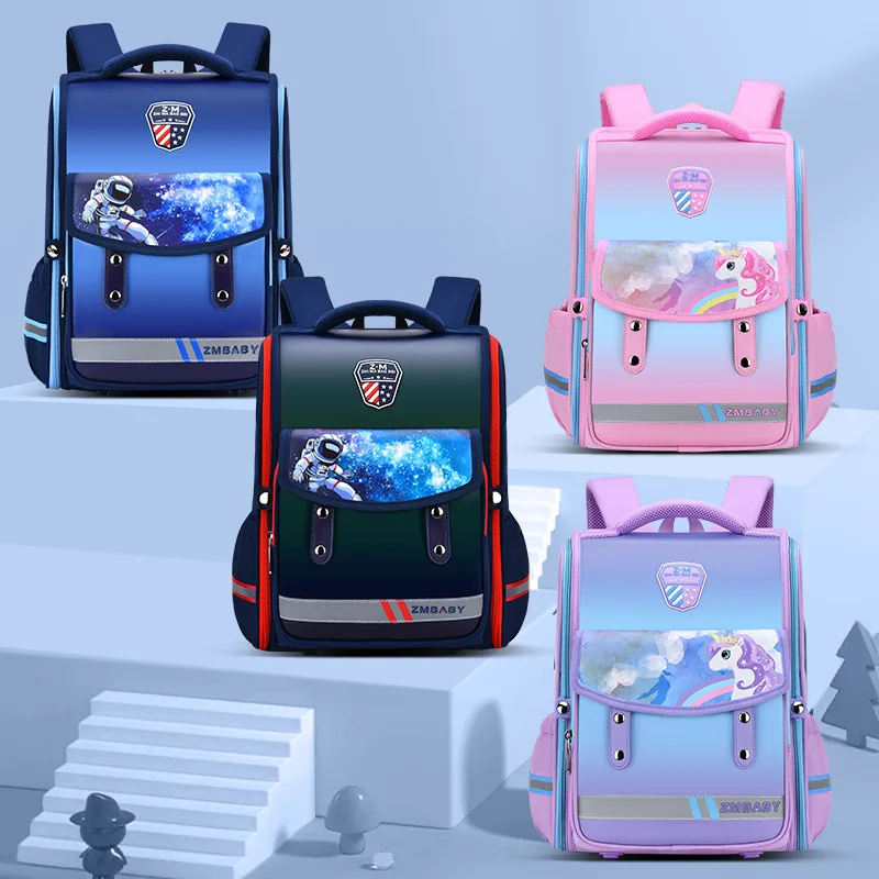 Children's School Backpacks Kids Cartoon Cute Astronaut Unicorn School Bags For Boys Girls Orthopedic Primary Schoolbags Mochila