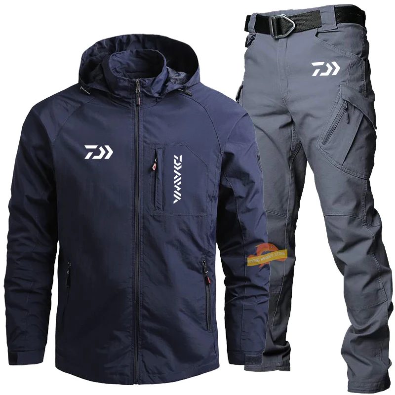 

Daiwa for Men Autumn Thin Fishing Suits Outdoor Sports Hiking Windproof Jacket Quick-dry Breathable Tactical Clothes Fishing Set