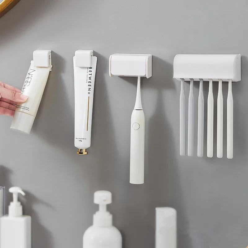 

Набор аксессуаров для ванной комнаты, штатив-держатель для зубной щетки с крючками на присоске, инструменты для ванной комнаты, стойка для з...