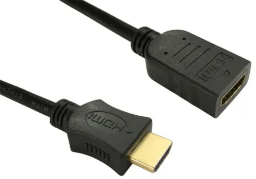 

1m HDMI EXTENSION Cable Male - Female v1.4 3D TV High Speed With Ethernet BLACK