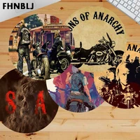 fhnblj hot sales american tv sons of anarchy gaming round mouse pad computer mats gaming mousepad rug for pc laptop notebook