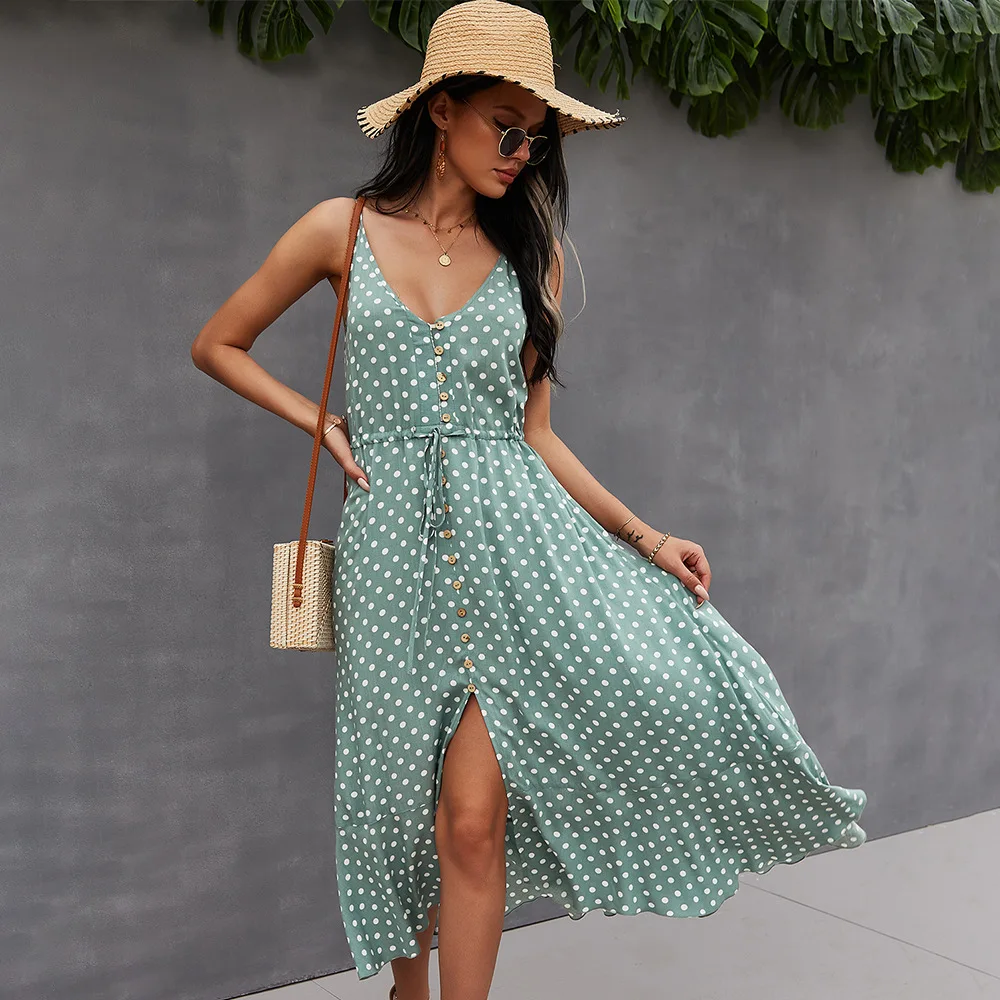 2022 Summer Vest Dress Big Skirt Temperament Commuter Skirt