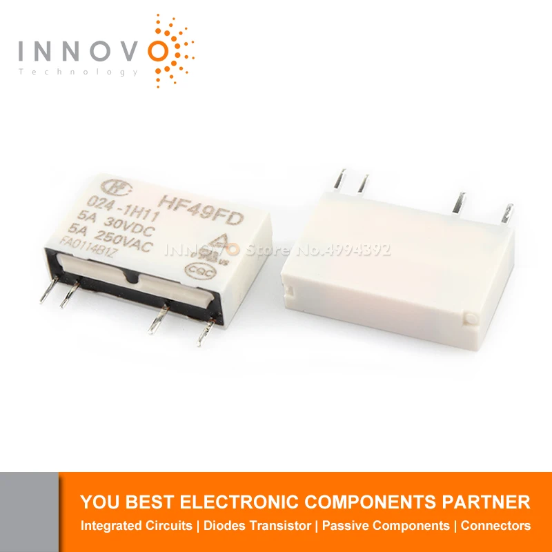 5 шт./лот HF49FD-005-1H11 HF49FD-012-1H11 HF49FD-024-1H11 4-контактное электромагнитное реле новый