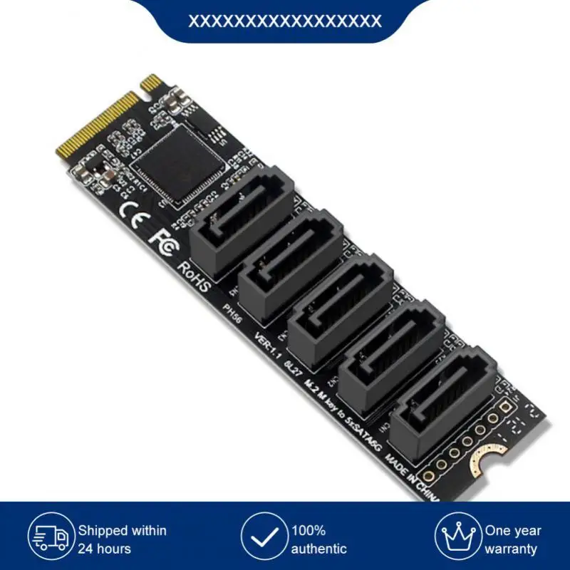 

PCI-E-Sata адаптер Plug And Play практичный Jmb58 M2nwe на Sata 3,0 карта расширения 6g 5 портов поддерживает Pm