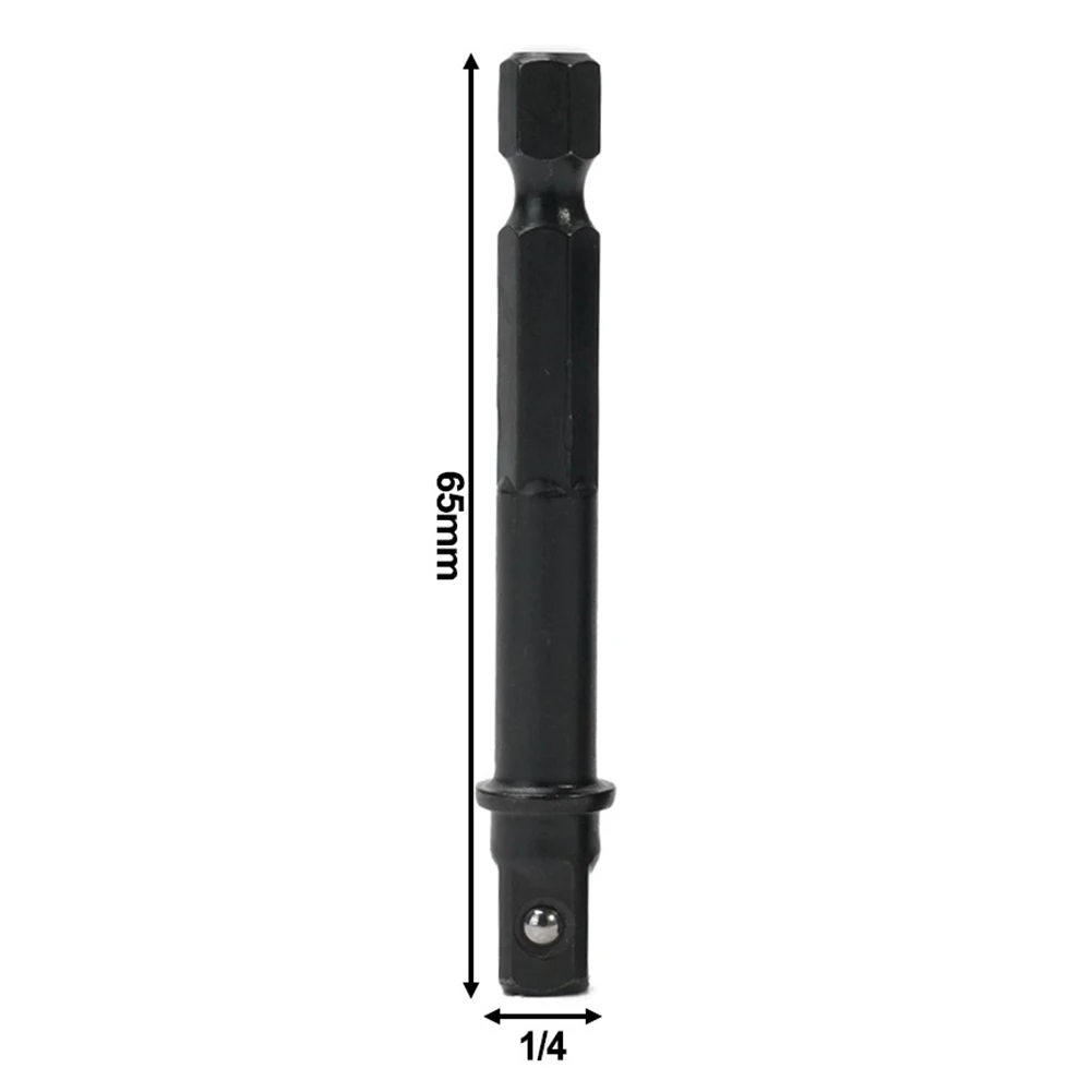 

Electric Drill Pistol Drill Driver Power Socket Adapter 1/4 Inch Black Brand New Chrome Vanadium Steel Durable