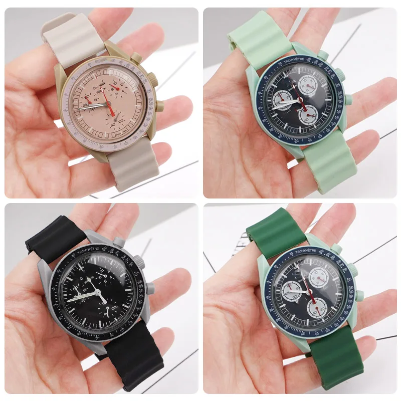 

for Omega Speedmaster Joint Moon 20mm Curved Rubber Watch Strap 20mm Soft Sport Wrist Bracelet for Women Men Wavy pattern Bands