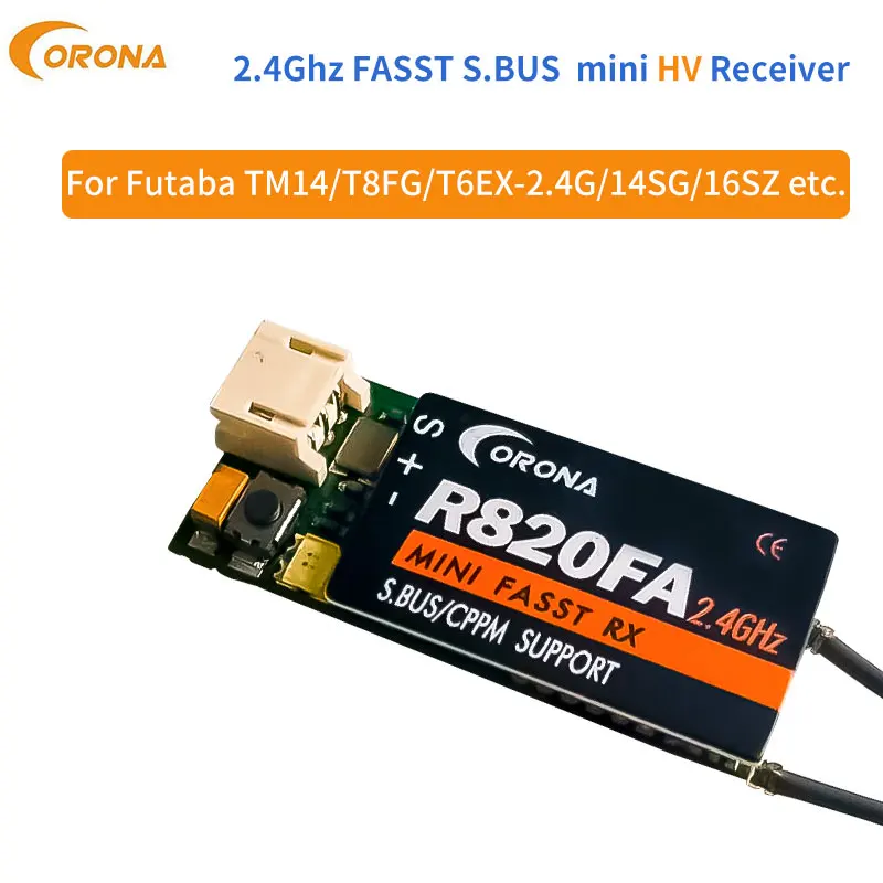 Ресивер Corona R820FA 2 4 ГГц FUTABA FASST совместимый с 10C 12FG 14SG 16SZ 16SG 18SZ для радиоуправляемого