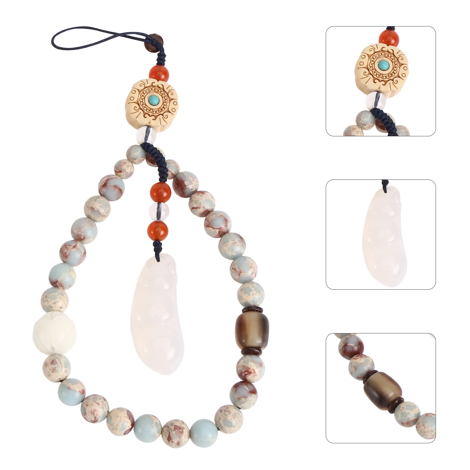 

Lanyard Wrist Strap Chain Hanging Charm Cell Handcellphone Tassel Decor Pendantsornament Jade Chinese Decorative Mobile Holder