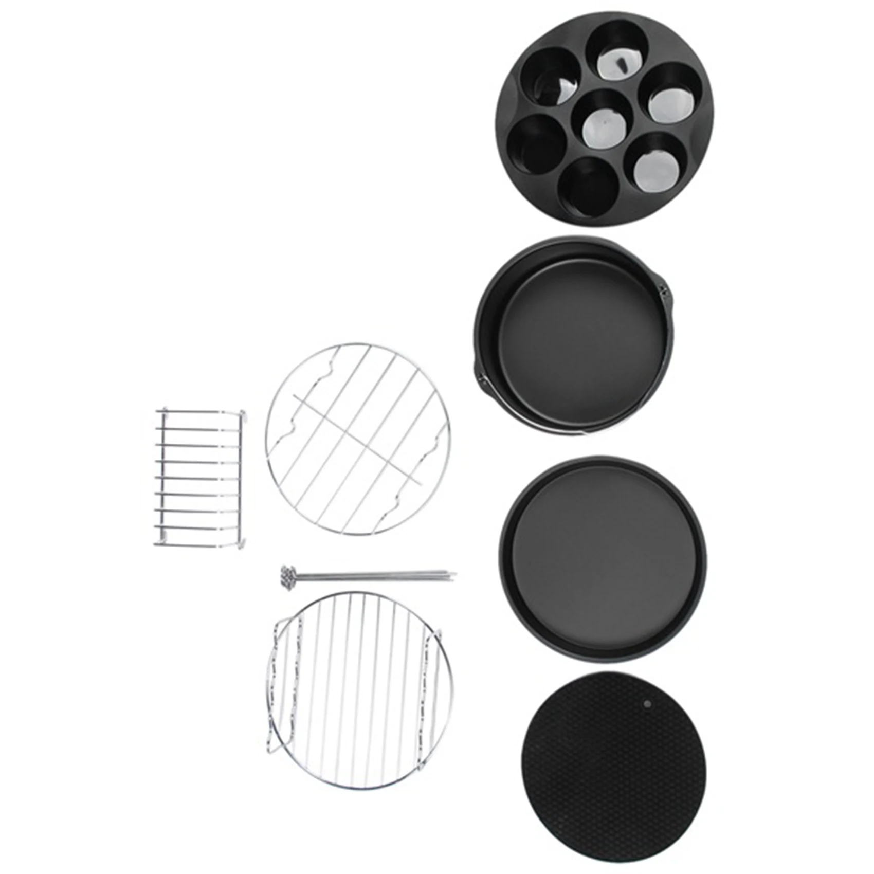 

11Pcs/Set 8 Inch Air Fryer Accessories,Air Fryer Oven Accessories Set with Cake Pan,Pizza Pan,Skewer Rack Air Fryer Kit