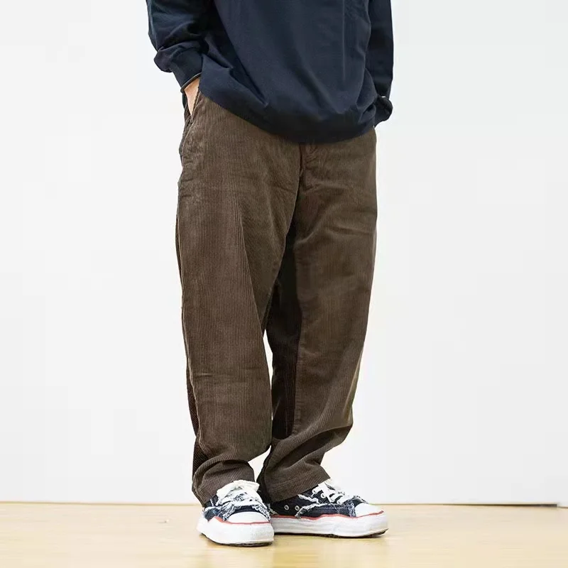 

BEAMS Casual Pants 24AW Autumn New Color Splicing Corduroy Baggy Fallow Wide Legged Trousers For Men And Women