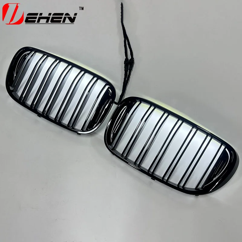 Фото Для BMW F01 F02 F10 F07 F20 F25 F22 F23 F30 F35 F34 F36 F80 F82 F87 F15 E70 E60E90С светодиодными фонарями Автомобильный передний бампер Решетка почек №3