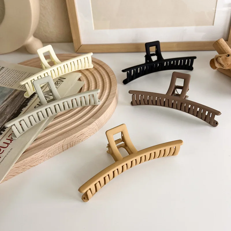 

Женские однотонные акриловые заколки для волос, модные заколки-пряжки для волос, простые геометрические заколки большого размера, заколки-...