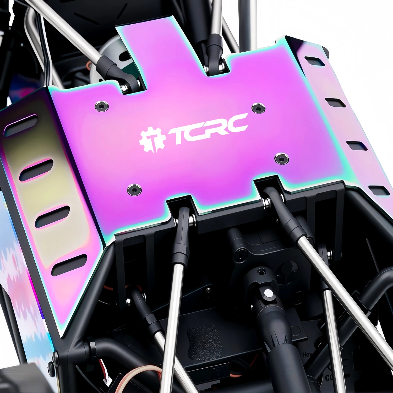 Фото Защитная пластина-броня TCRC из цветной нержавеющей стали для шасси Axial 1/8 AXP8 Gilamon Trail Buggy (обновление) №3