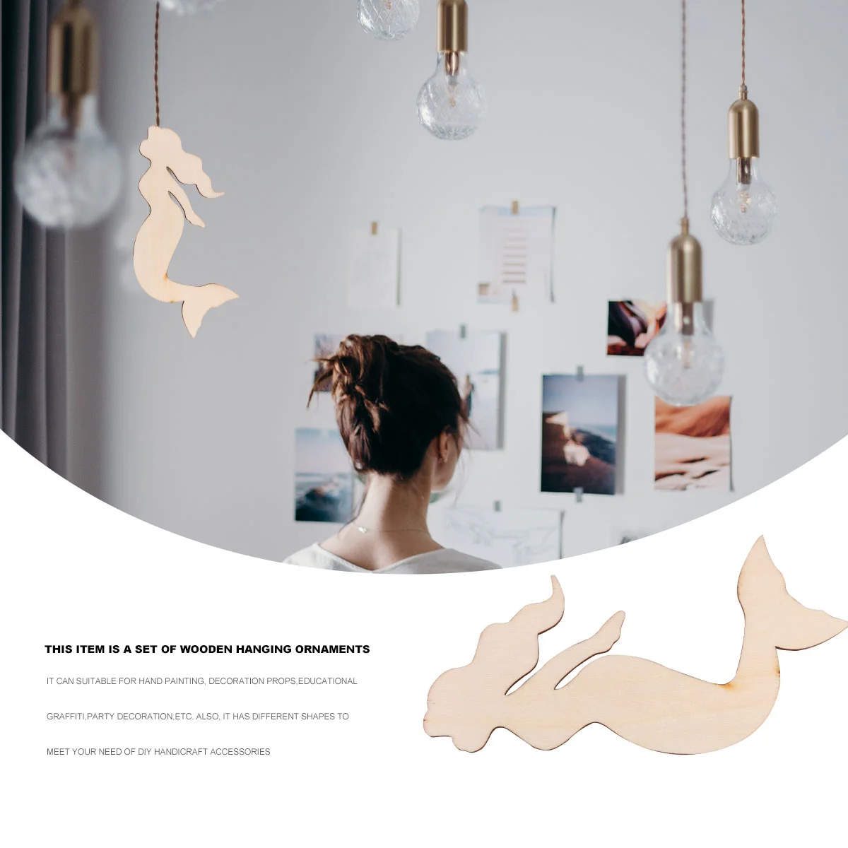 18 шт. необработанные окрашенные пустые подвесные деревянные кусочки