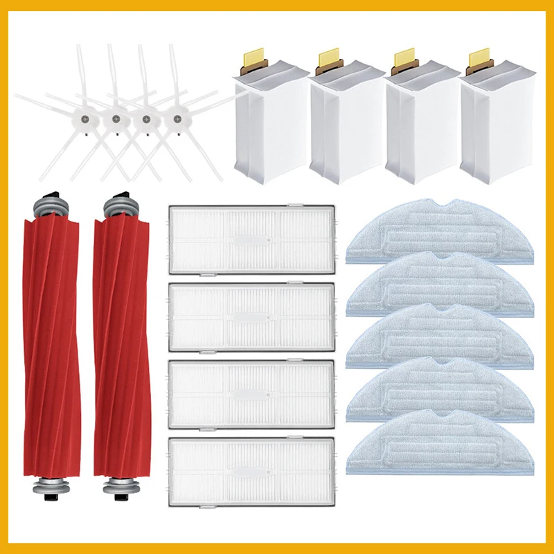 

19PCS for Xiaomi Roborock S7 S7Max S7Maxv T7S Plus Vacuum Cleaner Accessories Main Side Brush Mop Cloth HEPA Filter Dust Bags
