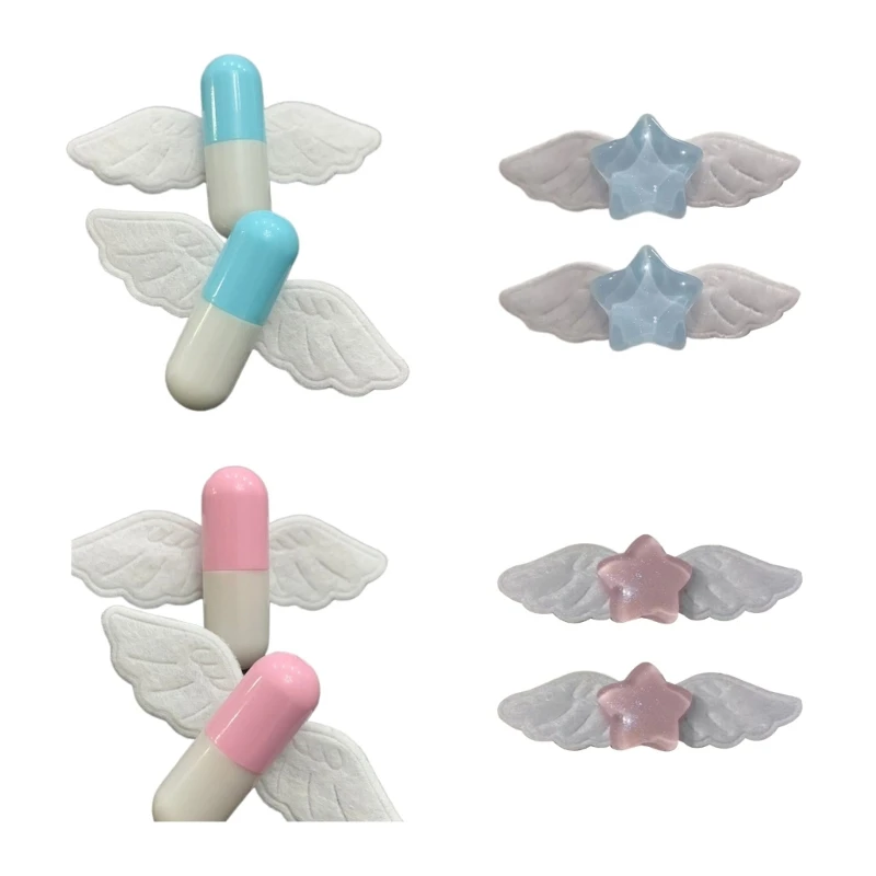

2pcs Cute Small Hair Clip Sweet Lovely Star Wings Hair Barrettes Hairpins Styling Hair Accessory Party Gifts