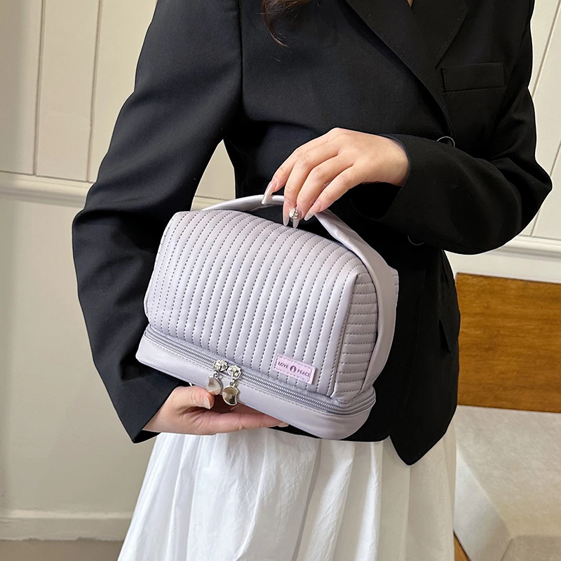 Однотонные мягкие сумки с внутренним отсеком верхними ручками модные внутренние