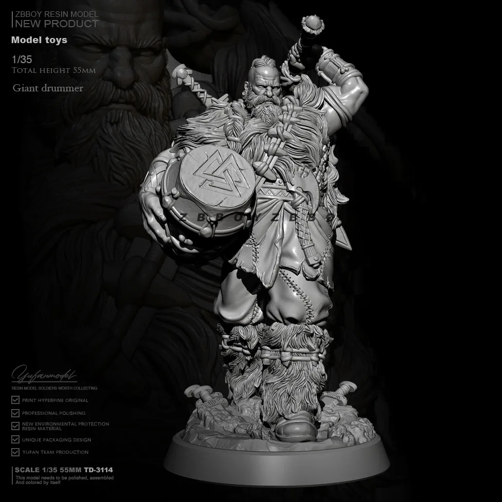 

55mm Resin model kits figure colorless and self-assembled TD-3114