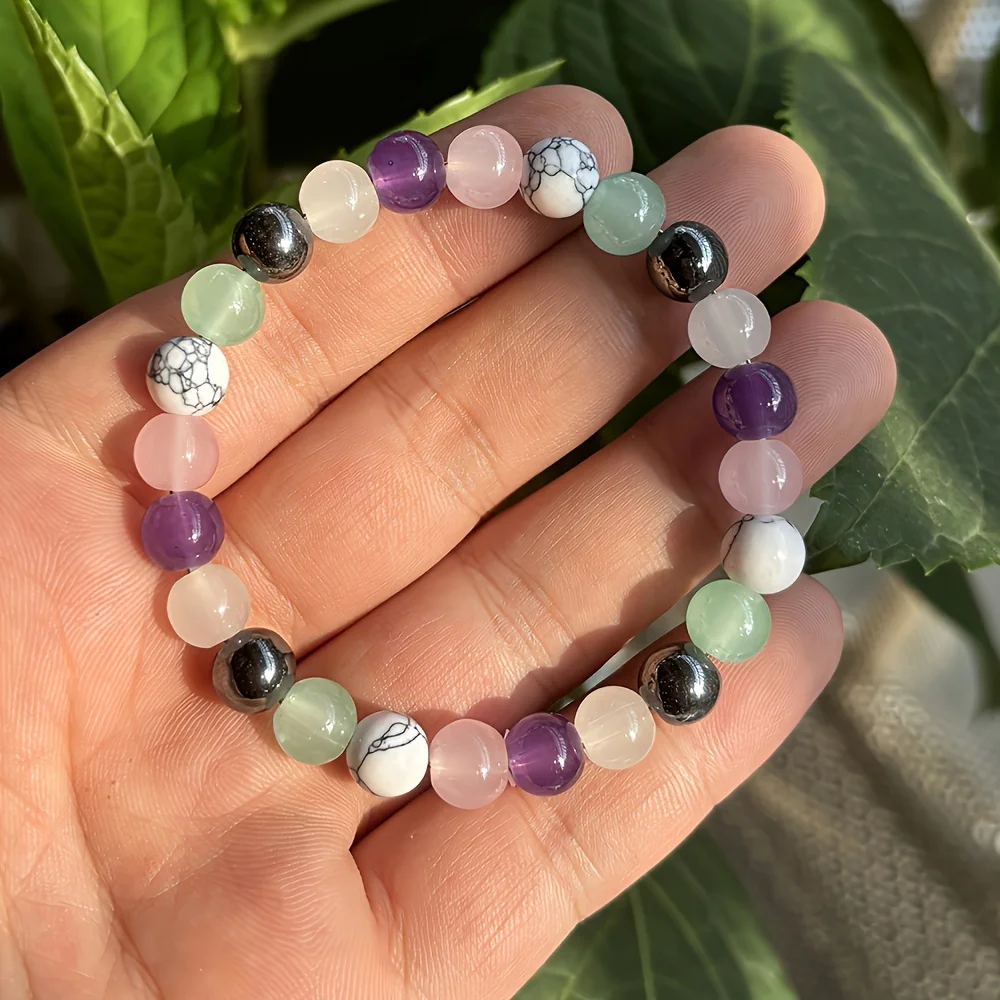 1 Шт. Браслет Унисекс С Розовым Кварцем И Бусинами Для Определения Изменения