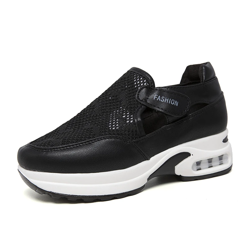 2023 Women Fashion Vulcanized Sneakers Platform Solid Color Flats Ladies Shoes Casual Breathable Wedges Ladies Walking Sneakers