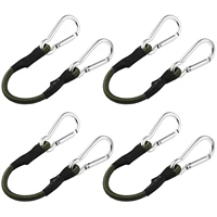 4pcs heavy duty outdoor bungee cords carabiner elastic cords camping mountaineering bungee straps