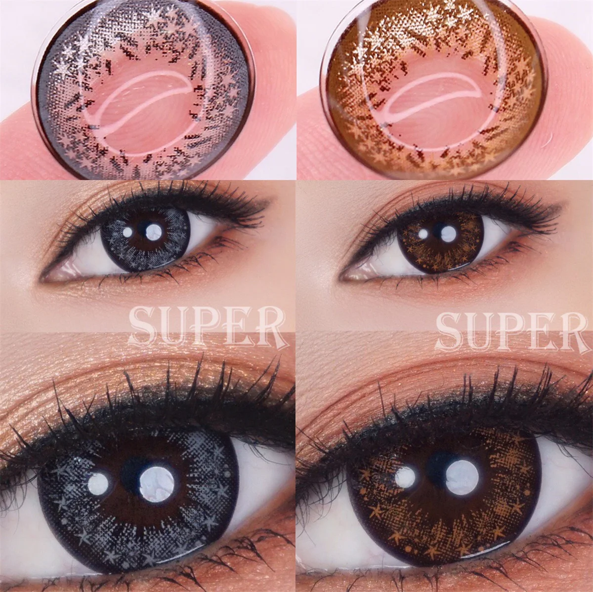 

Barbie gray Color Contact Lenses For eyes yearly natural new makeup small beauty pupil Myopia Prescription degree 2pcs/Pair