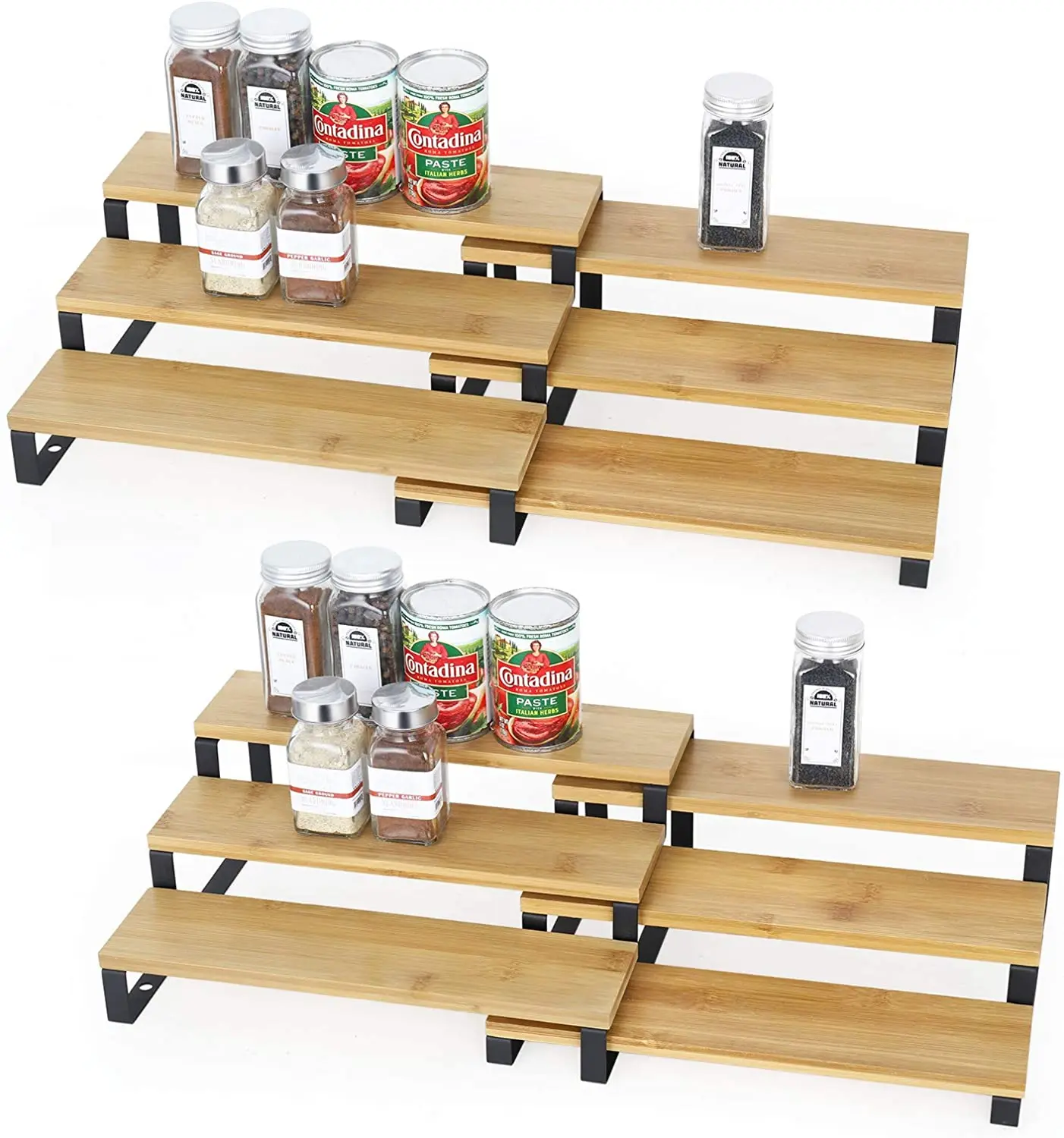 

3 Tier Expandable Spice Rack Shelf, Kitchen Cabinet Organizer