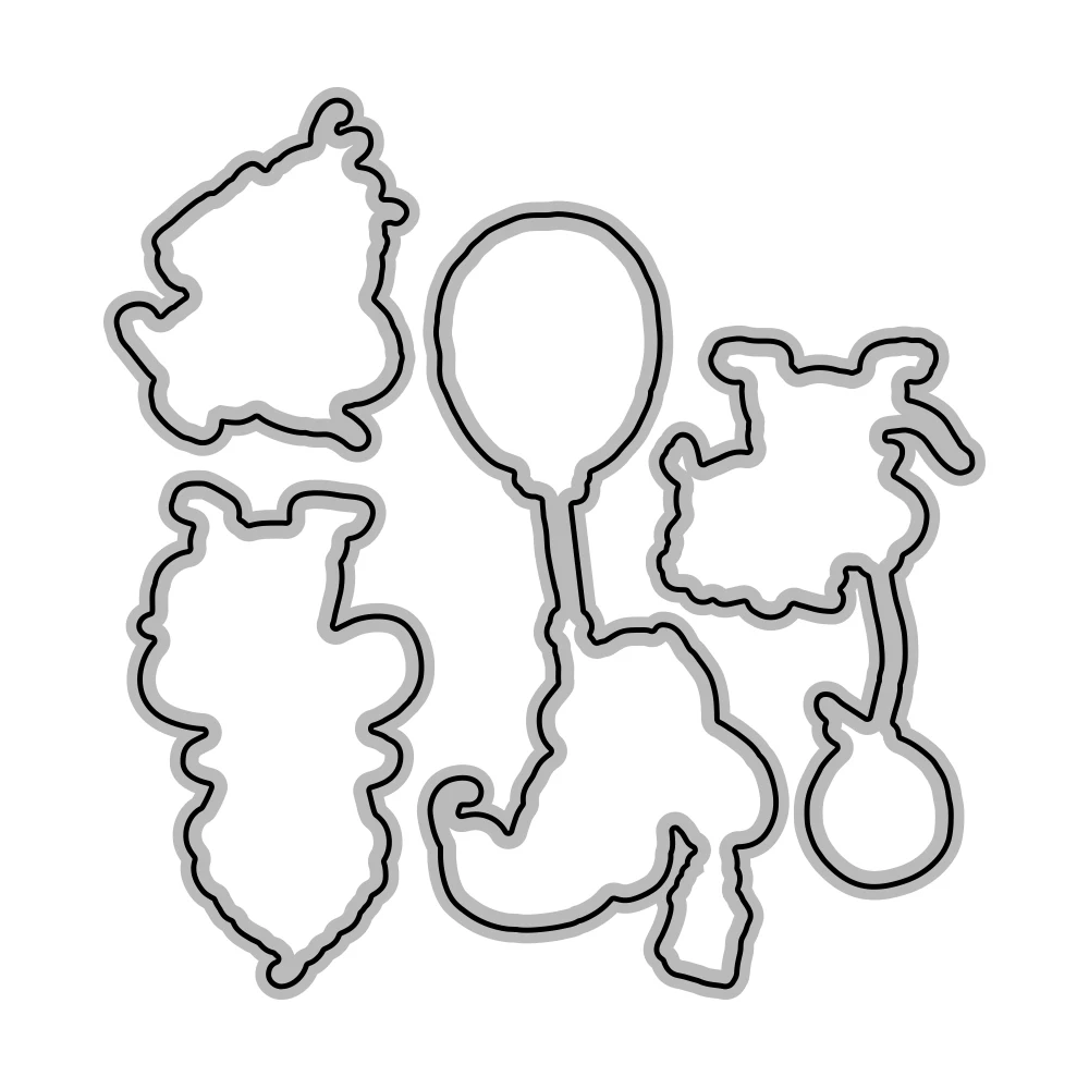 Очаровательные металлические штампы для вырезания мыши и торта прозрачный штамп