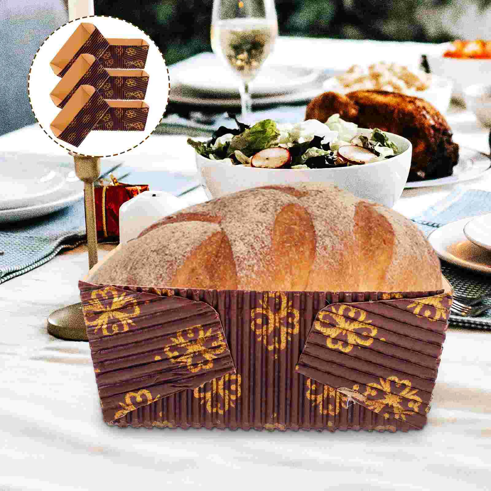 

Pans Loaf Cups Paper Liners Bread Baking Disposable Pan Loft Boxes Christmas Pumpkin Breads Banana Bakeable Kraft Cupcake Muffin