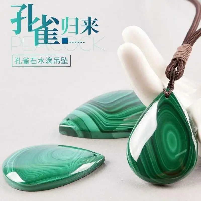 

Natural Green Malachite Pendant Necklace Men Women Lucky Amulet Girlfriend Mom Gifts Fashion Jades Charms Jewelry Accessories