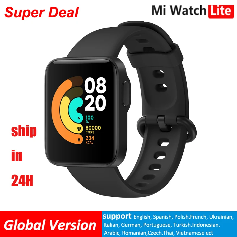 

Смарт-часы Xiaomi Mi Watch Lite, Bluetooth, GPS, 5ATM, водонепроницаемые Смарт-часы, фитнес-трекер, монитор сердечного ритма