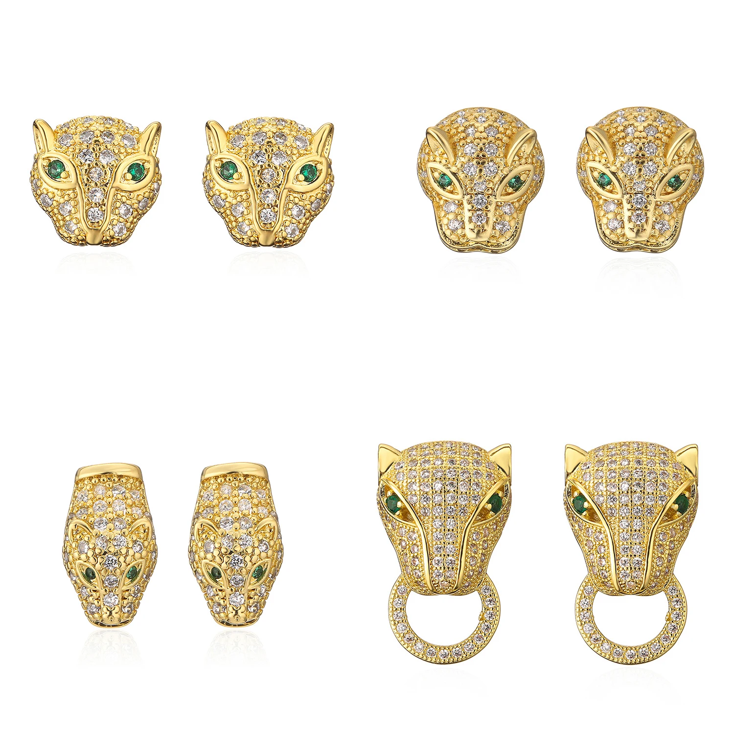 Женские винтажные серьги-гвоздики в форме леопарда из меди