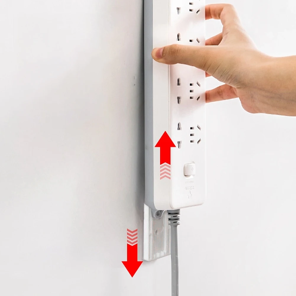 

4pcs Wall-Mount Self Adhesive Power Strip Holder Fixator Socket Cable Fixer Rack Socket Holder Storage Holders