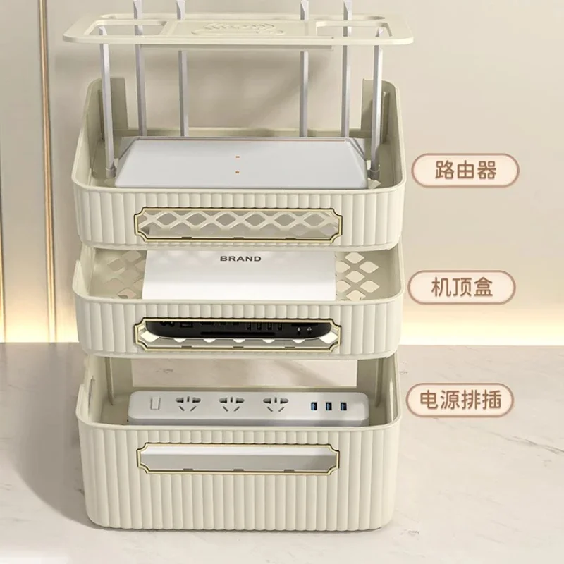 Фото Органайзер для Wi-Fi роутера и ТВ-приставки: коробка для хранения, держатель для модема, подставка для кабелей для дома и офиса, гостиной №5