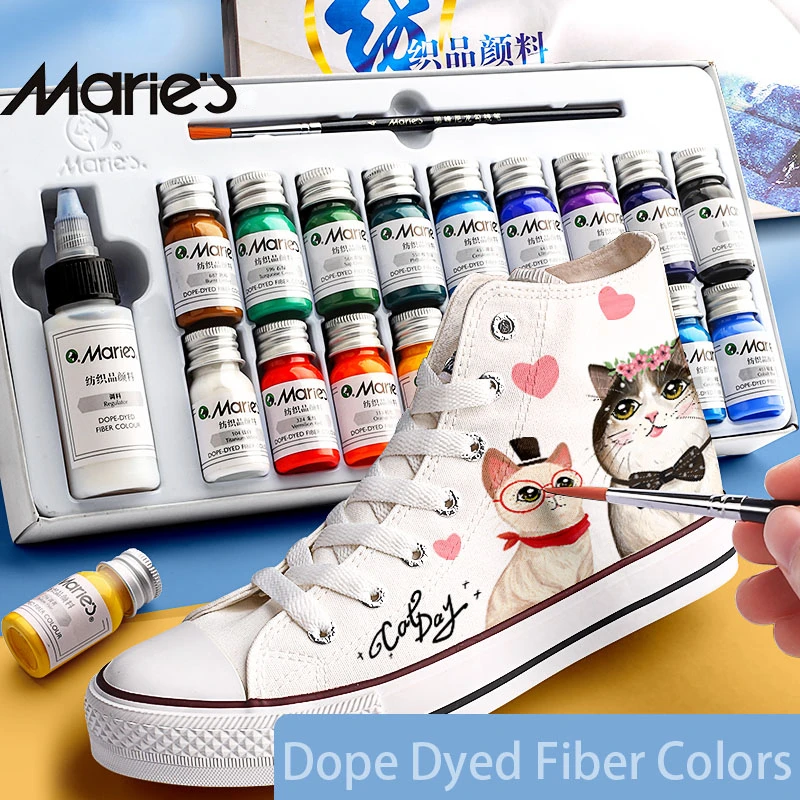 

Fiber Permanent Fabric Paint Set 10ml/Tube Textile Acrylic for Clothes Canvas Waterproof