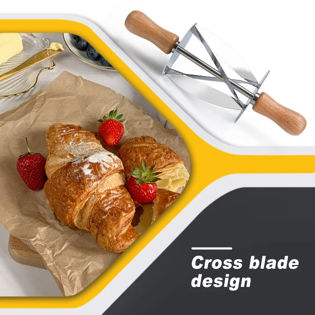 

Kitchen Baking Stainless Steel Rolling Dough Cutter For Making Croissant Cake Decorating Tools Rolling Knife For Croissant Bread