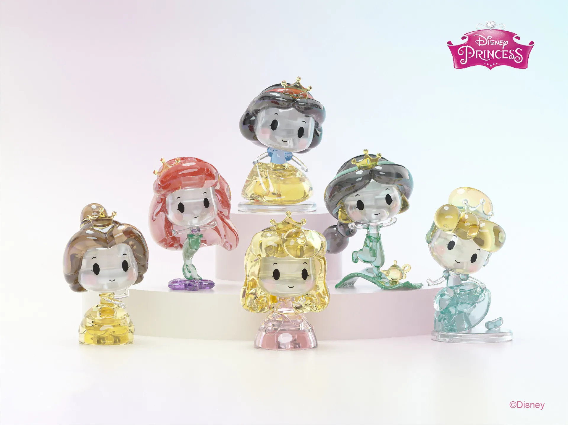 

[Disney] 15pcs/set Disney Mermaid Princess Crystal Building Blocks transparet building block series splicing toy kids best Gift