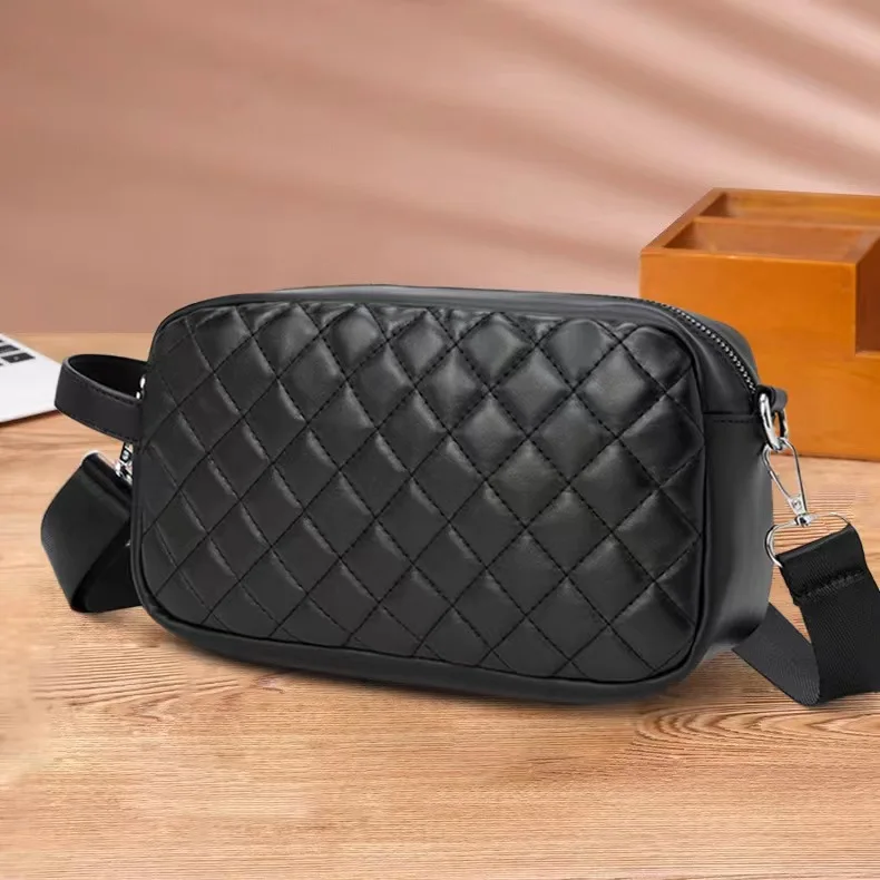 Мужская сумка-клатч из высококачественной кожи женская черная с бриллиантами